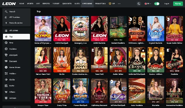 LEON Live Casino Games